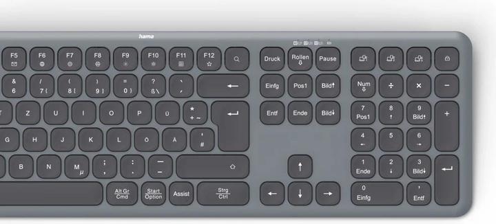 Produktbild Hama Multi-Device-Tastatur WK-550 kabellos Funk u. Bluetooth SW QWERTZ (DE, Kabellos)