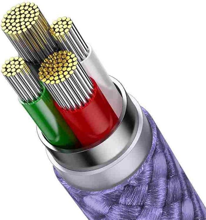 Produktbild Baseus 3in1 USB cable StarSpeed Series, USB-C + Micro + Lightning 3,5A, 1.2m (Purple) (1.20 m, USB 3.0)