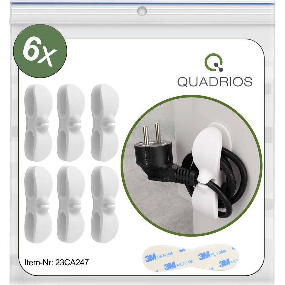 Quadrios, Kabelhalter, 23CA247 Kabelhalter selbstklebend 23CA247 Weiss 6 St.