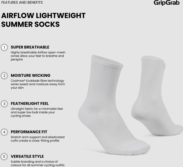 Image du produit GripGrab Chaussettes de cyclisme Lightweight Airflow (44 - 47)