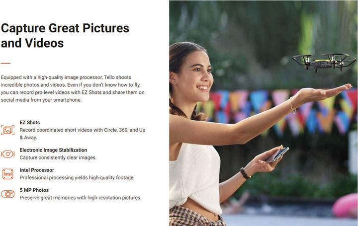 Produktbild Ryze Tech Tello (13 min, 80 g, 5 Mpx)