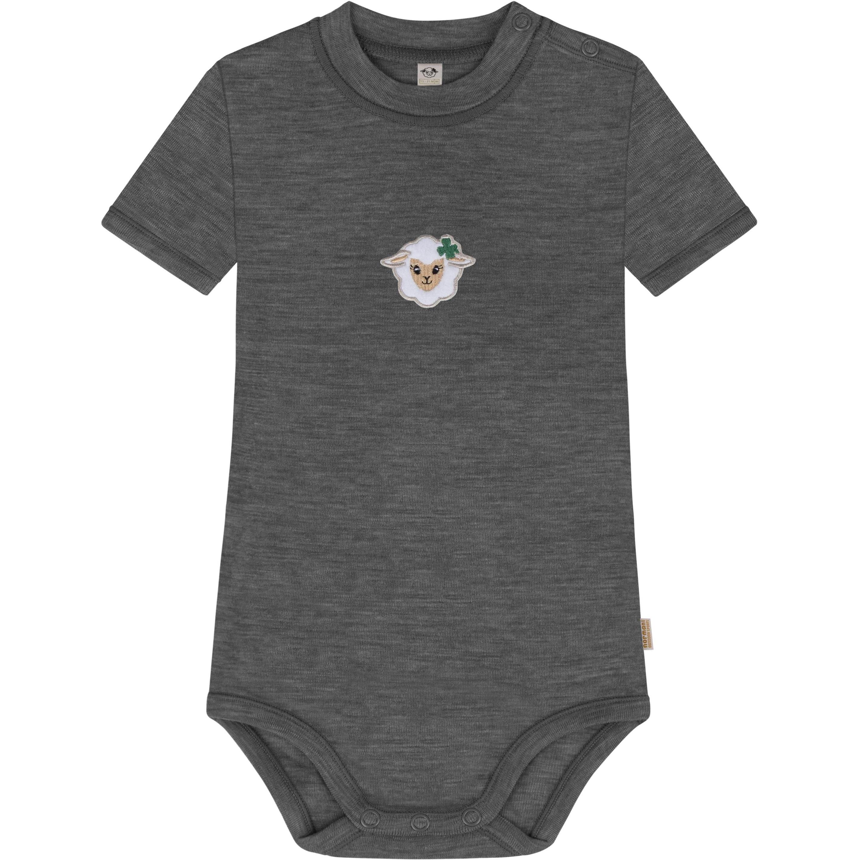 Normani, Herren, Body, Baby Merino Kurzarmbody „Tihoi" - 9325, Grau, (86)