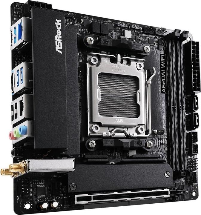 Image du produit AsRock A620AI WiFi AM5 mITX HDMI DDR5 retail (AM5, AMD A620, Mini-ATX)