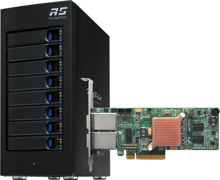 Image du produit HighPoint RocketStor 6418AS - Baie de disques durs - 8 baies (SATA-600 / SAS-2) (3.5", 2.5")