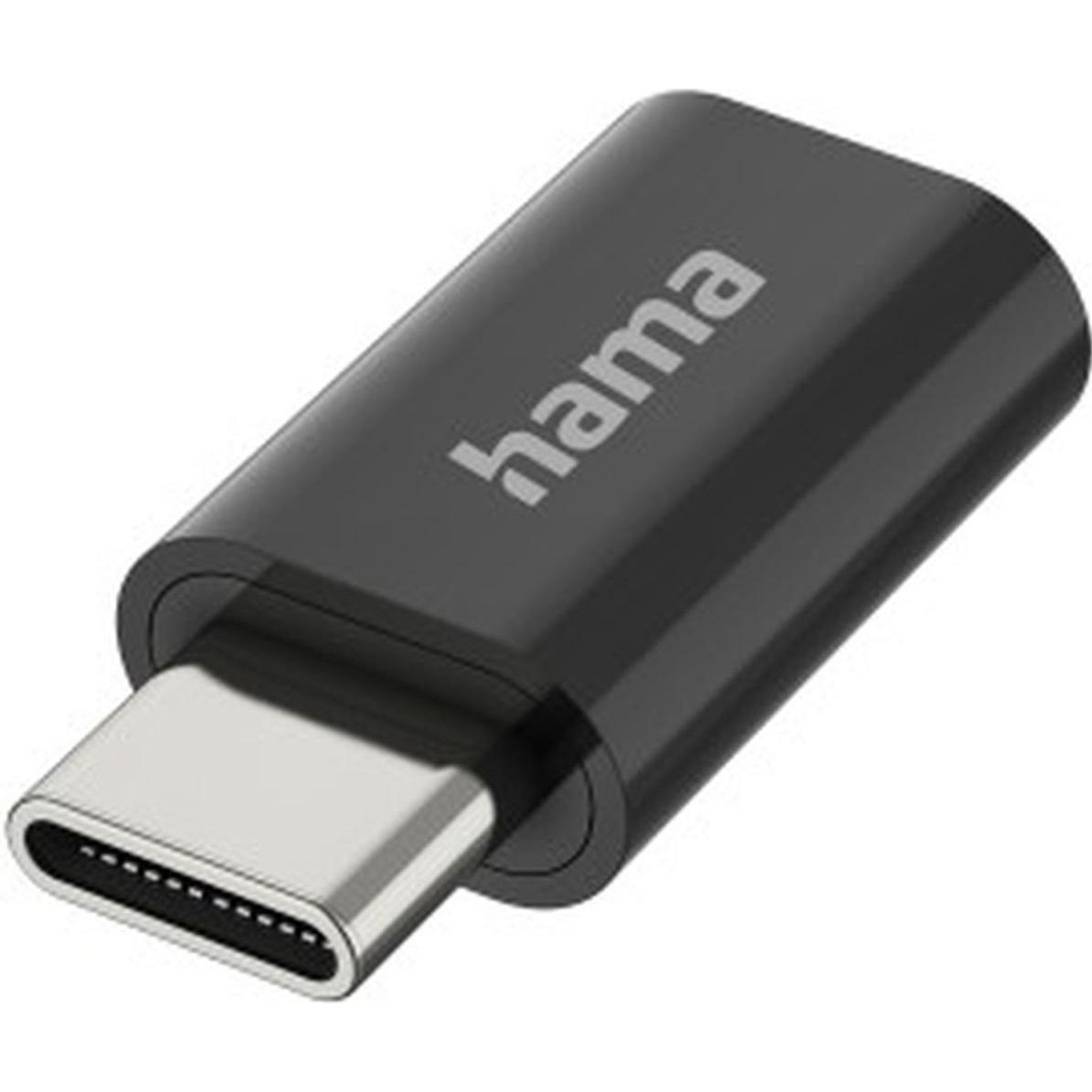 Hama USB C – Micro USB Buchse (USB-C, Micro USB), Adattatore dati + video, Nero