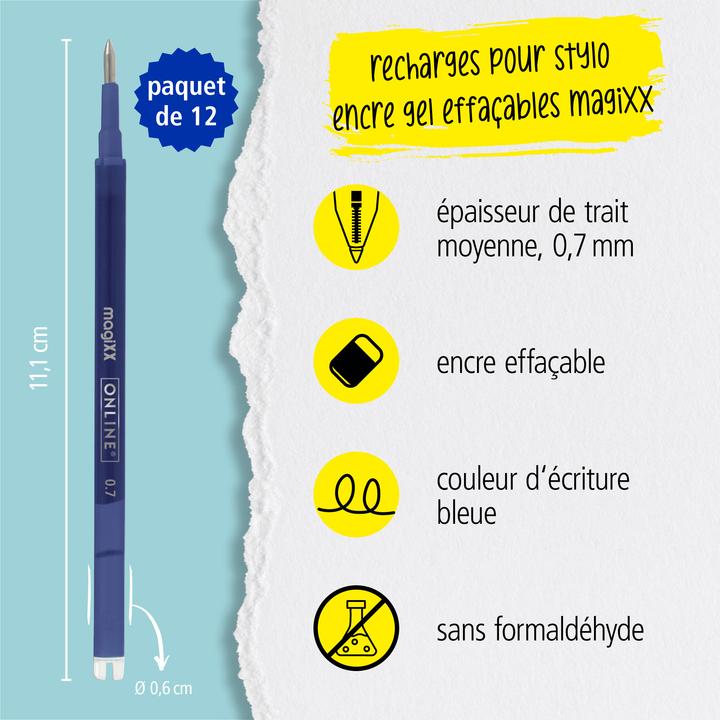 Actual product image Online 12er Pack Gel-Mine radierbar, blau (Gel mine, Blue, 0.70 mm)
