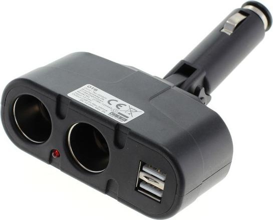 Produktbild AccuCell KFZ-Adapter, Verteiler Zigarettenanzünder - Stecker auf 2x Kupplung + USB