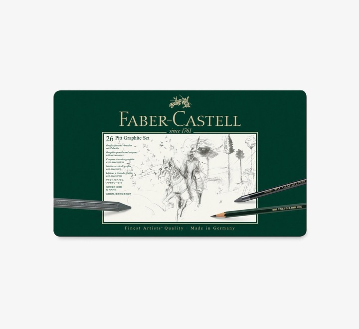 Image du produit Faber-Castell Set Pitt Graphite (2H, 4B, 6B, 3B, B, HB, 2B, 26 x)