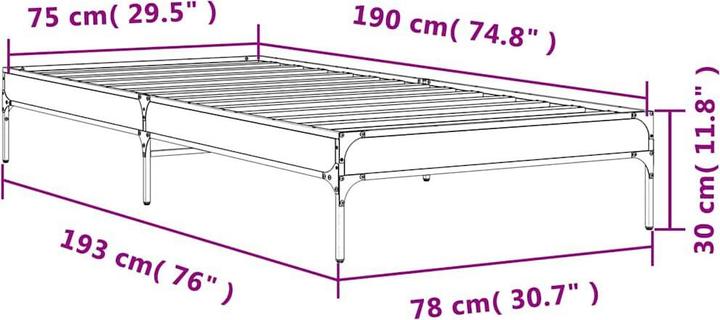 Image du produit vidaXL Bettgestell (75 x 190 cm)