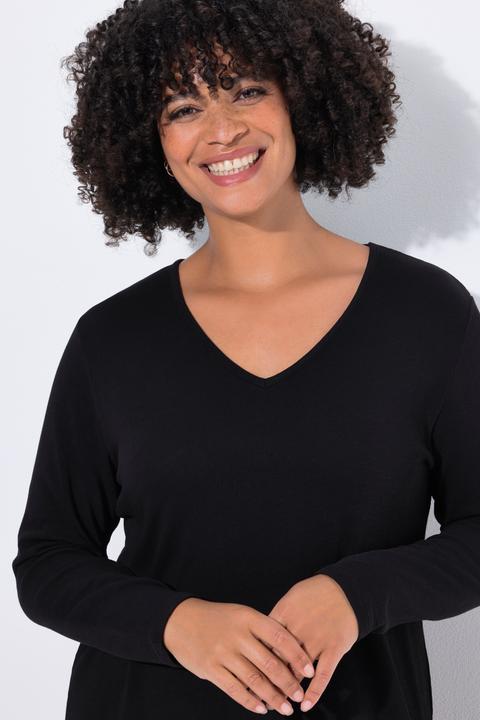 Image du produit Angel of Style T-shirt en maille, manches longues, coupe évasée (48)