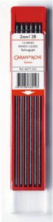 Actual product image Caran d'Ache Technograph refills (12 Piece, Black, 2 mm)