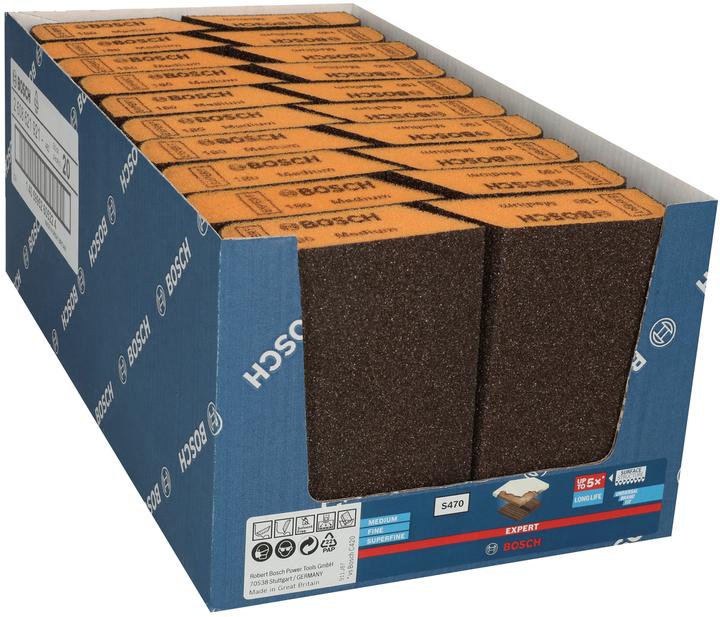 Actual product image DIY EXPERT Sanding Sponge Combi Block, 69 x 97 x 26 mm, F: Orange (Medium)