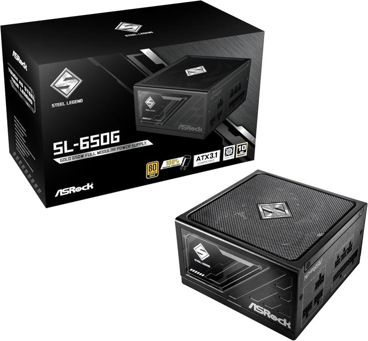 Actual product image AsRock Steel Legend power supply 650W 80+ Gold (650 W)