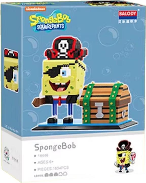 Actual product image Balody 18446 - Pirate with Treasure Chest (1634 pieces)