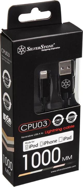 Produktbild Silverstone CPU03 USB-Ladekabel Lightning (1 m, USB 2.0)