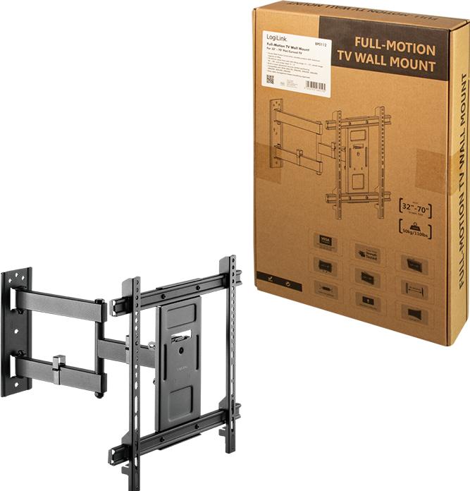 Produktbild LogiLink Klammer für LCD-TV / gekrümmter LCD-TV (full-motion) (Wand, 50 kg, 32" - 70")