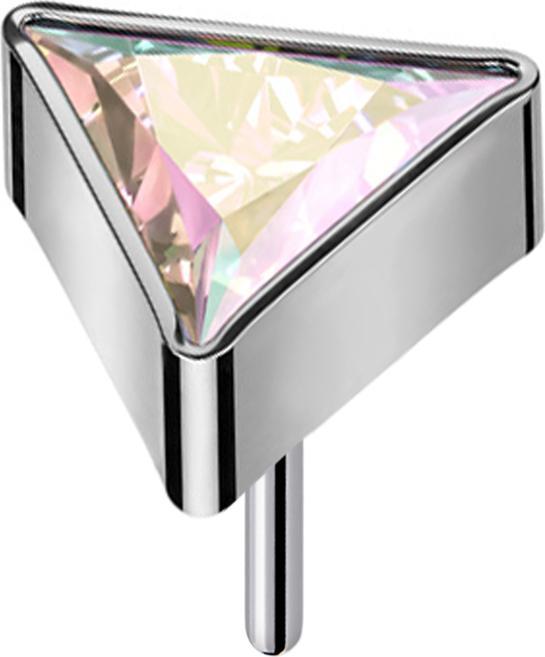 Image du produit Star Piercing Threadless triangle argent cristal multicolore (sans laiton, Titane)