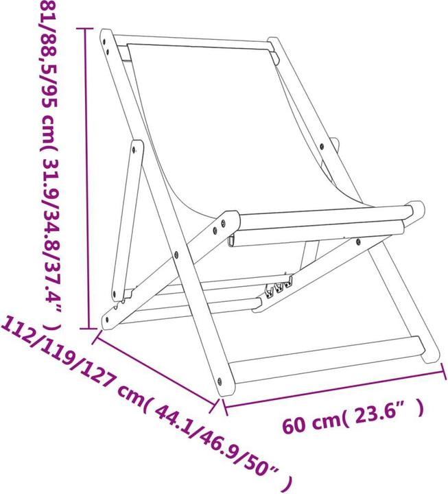 Actual product image vidaXL Liegestuhl (127 cm)