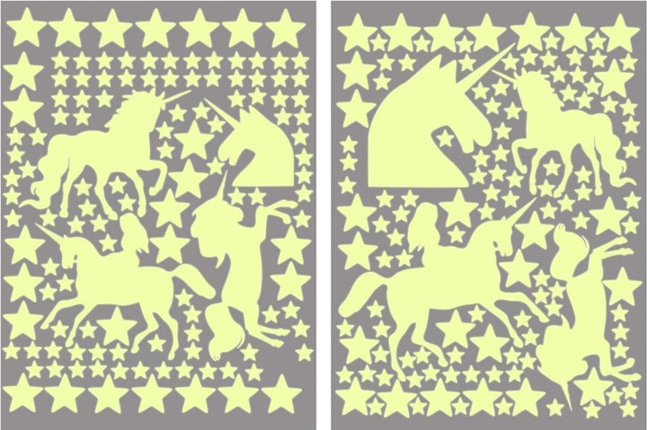 Immagine prodotto Trenddeko Set di stelle luminose e unicorni (21 x 28 cm)