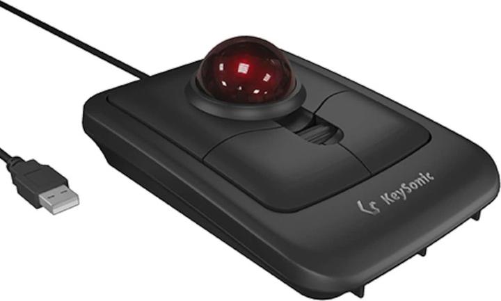 Immagine prodotto KeySonic Maus optisch Trackball USB-A, ergonomisch, schwarz (Cablato)