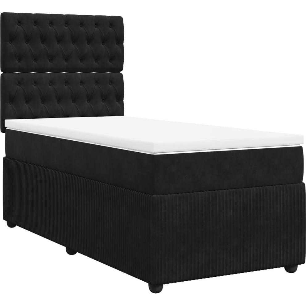 Thumbnail - VidaXL, Bett, Bo x springbett mit Matratze 90 x 190 cm Samt (90 x 190 cm)