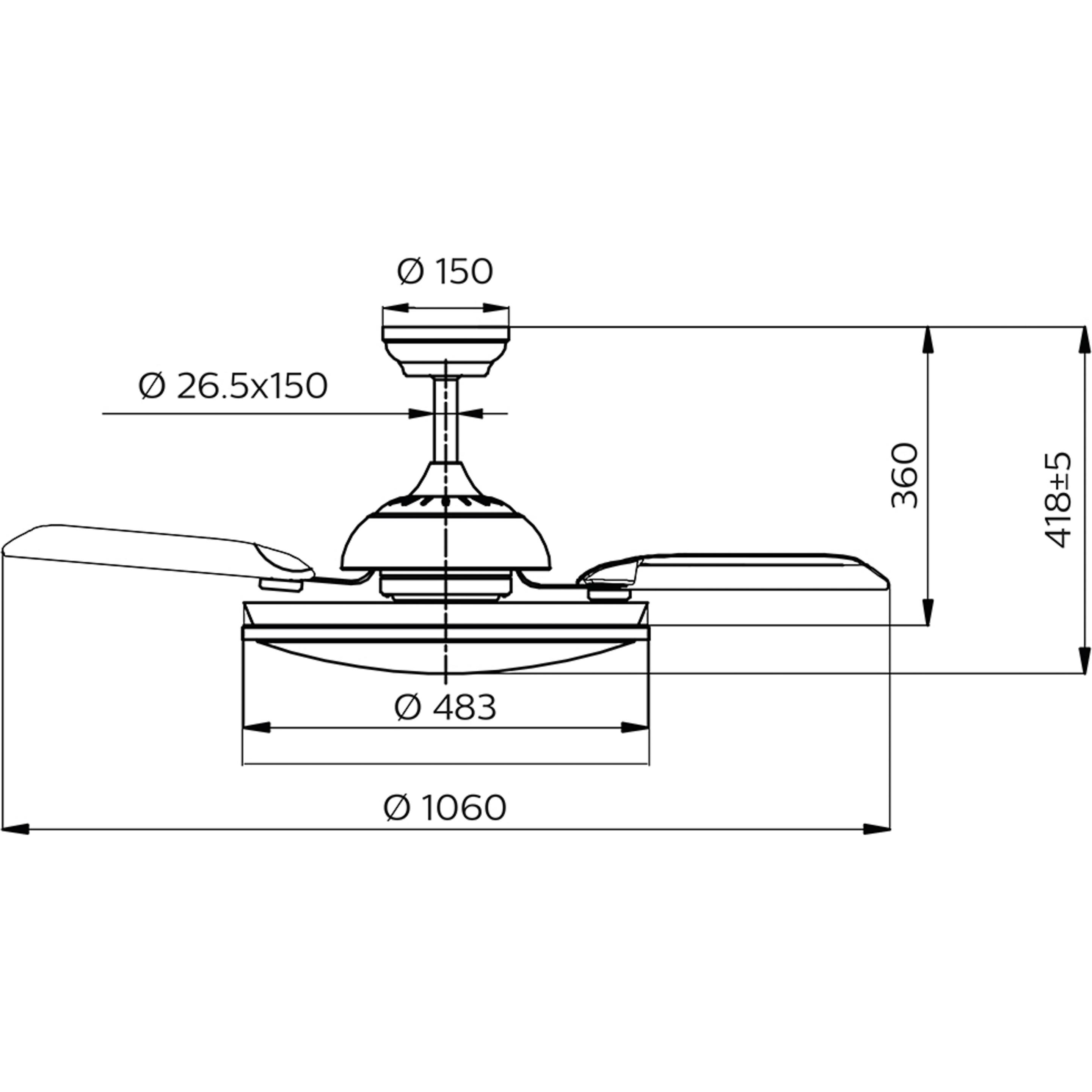 Thumbnail - Philips Bliss Deckenventilator 28 W, 35 W (Ø x H) 510 mm x 418 mm Weiss, Ventilator, Weiss