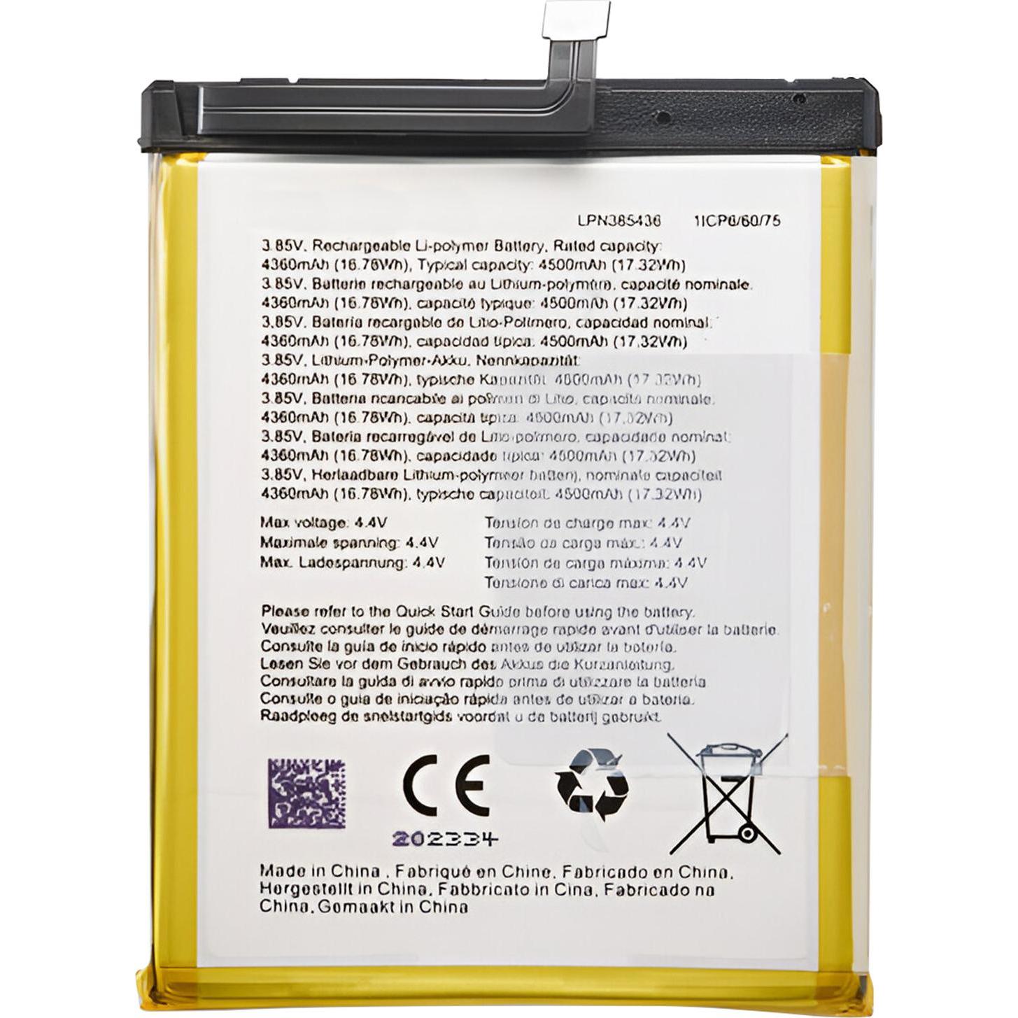 Clappio 4500mAh Austausch-Akku, Ersetzt Modell LPN385436, Smartphone Akku