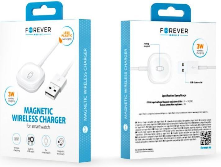 Produktbild Forever MASM-100 kabelloses Ladegerät für Smartwatch 3W weiss (3 W)