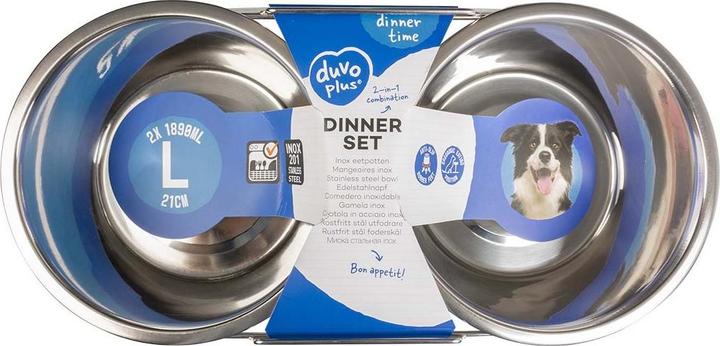 Produktbild Duvoplus Futternapf für Hund und Katze mit Metalldrahtgestell (200 cl)