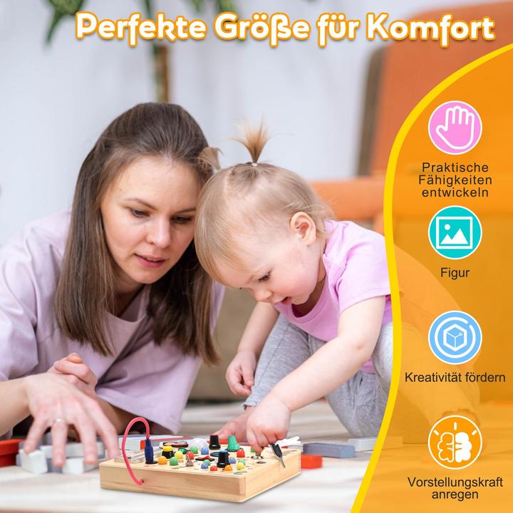Actual product image Activity Board Busy Board Motorikspielzeug mit 19 LEDs, Holzspielzeug, Sinnesspielzeug, Lernspielzeug für
