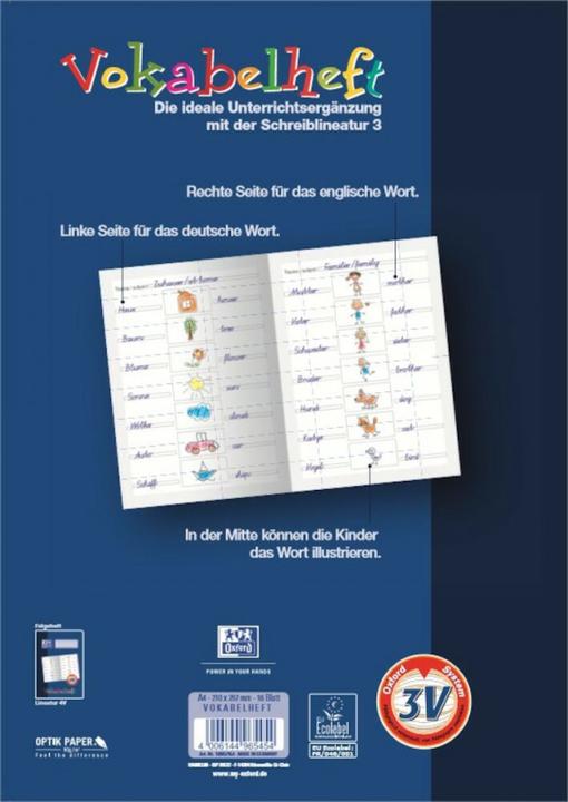 Produktbild Oxford Vokabelheft A4 (A4, Liniert)