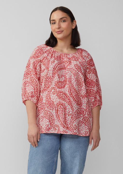 Produktbild S.Oliver Bluse Strukturierte Relaxed-Fit-Bluse mit Raffungen und Raglanärmeln (54)