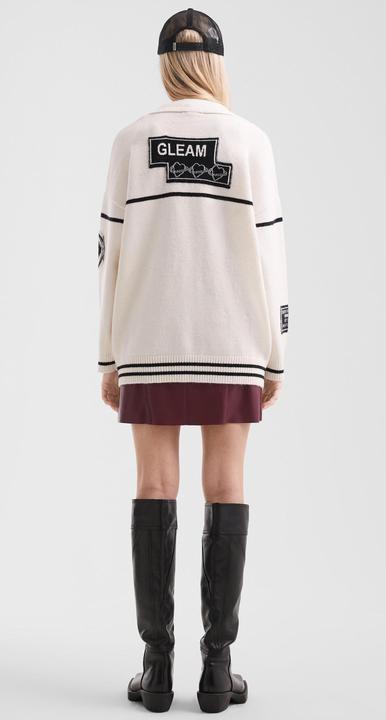 Produktbild s.Oliver Strickjacke Lässige Oversize-Strickjacke mit Patches (L)