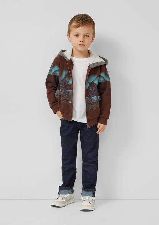 Produktbild s.Oliver Sweatshirt Jacke Kuschelige Kapuzen-Sweatjacke (104, 110)