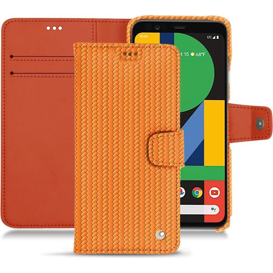 Noreve Lederschutzhülle Wallet (Google Pixel 4), Smartphone Hülle, Orange