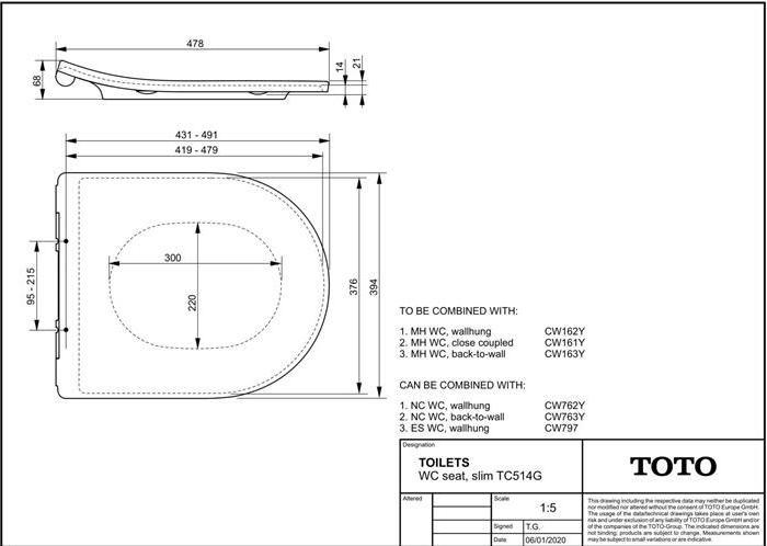 Actual product image TOTO WC seat ext. fl abn with soft-closing mechanism white