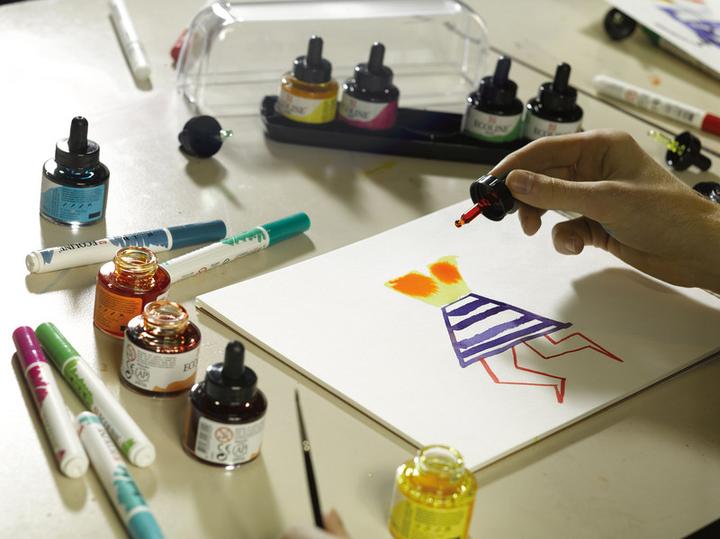 Produktbild Talens Ecoline Set (Zitronengelb, Magenta, Sky Blue, Green, Black, 150 ml)