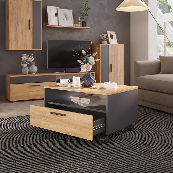 Actual product image Vicco Couchtisch Bibo, Anthrazit/Goldkraft Eiche, 70 x 52.4 cm