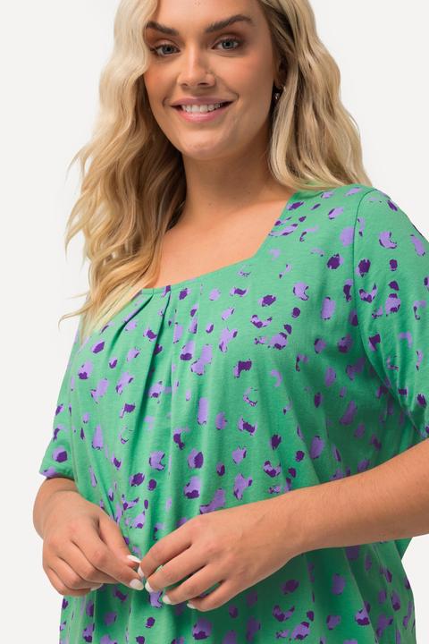 Produktbild Ulla Popken Longshirt, Fleckenmuster, Carree-Ausschnitt, Halbarm (42, 44)