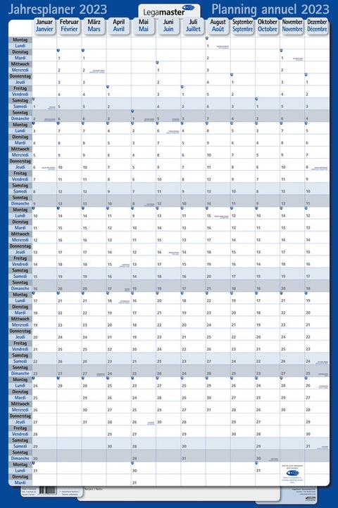 Produktbild Legamaster Jahresplaner Hochformat (Hoch, Deutsch, Französisch, Italienisch, Englisch)