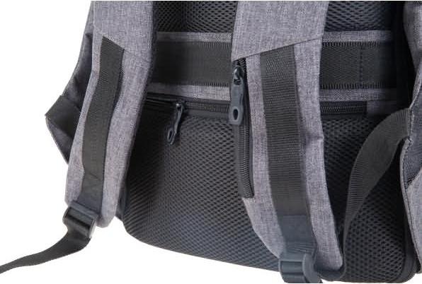 Produktbild Lightpak Rucksack "SAFEPAK", mit USB-Ladeport, grau Polyester, gepolsterter Rücken, Trolleyband