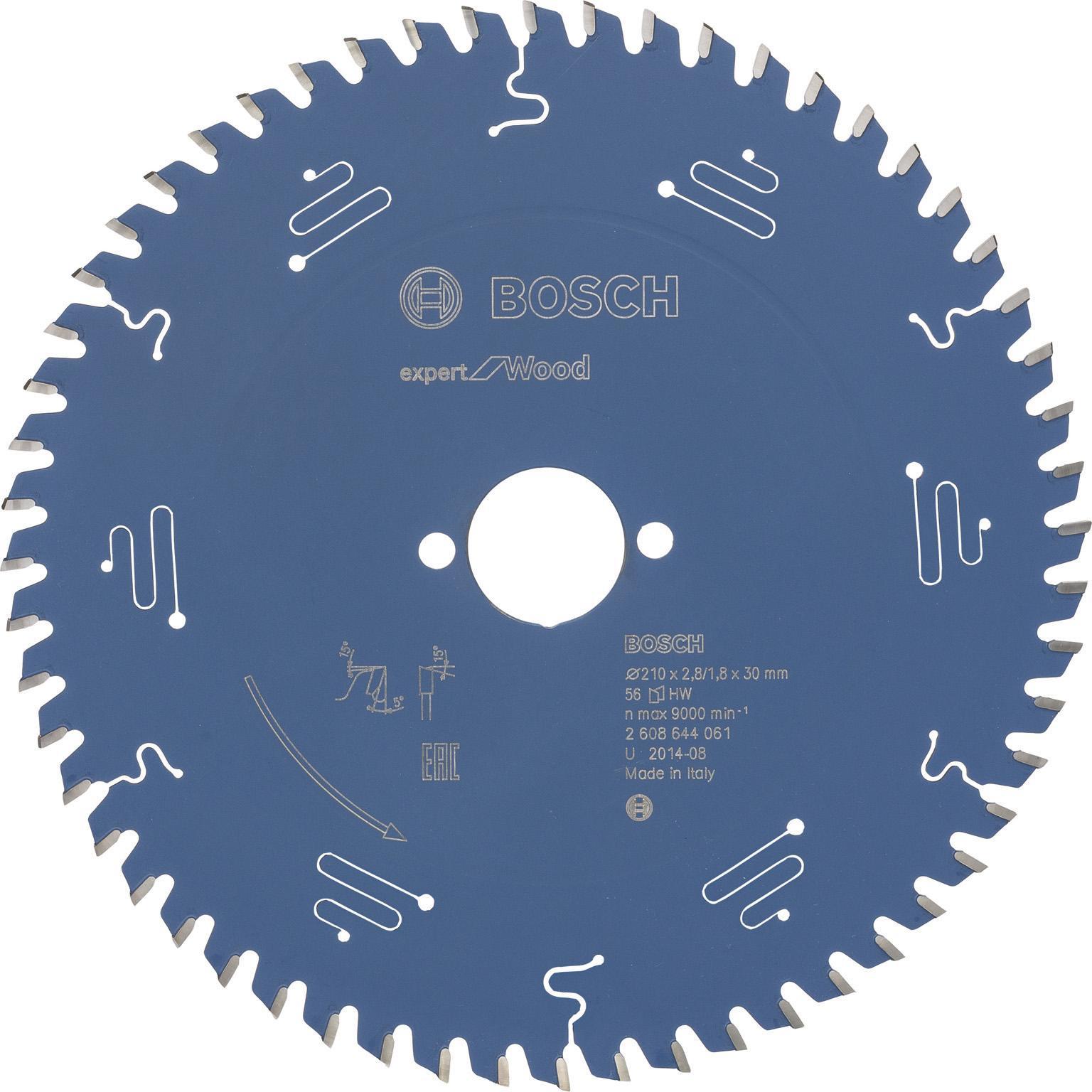 Bosch Professional Zubehör, Sägeblatt, Kreissägeblatt Expert for Wood, 210 x 30 x 2,8 mm, 56
