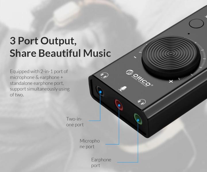 Image du produit Orico Carte son externe USB avec contrôle de volume (USB 2.0)