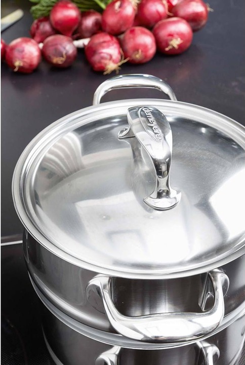 Actual product image Demeyere Atlantis 7 Starter Set 3pcs each 1x D41318 D41320 and D25920 (Pan set + pot set, Stainless steel)