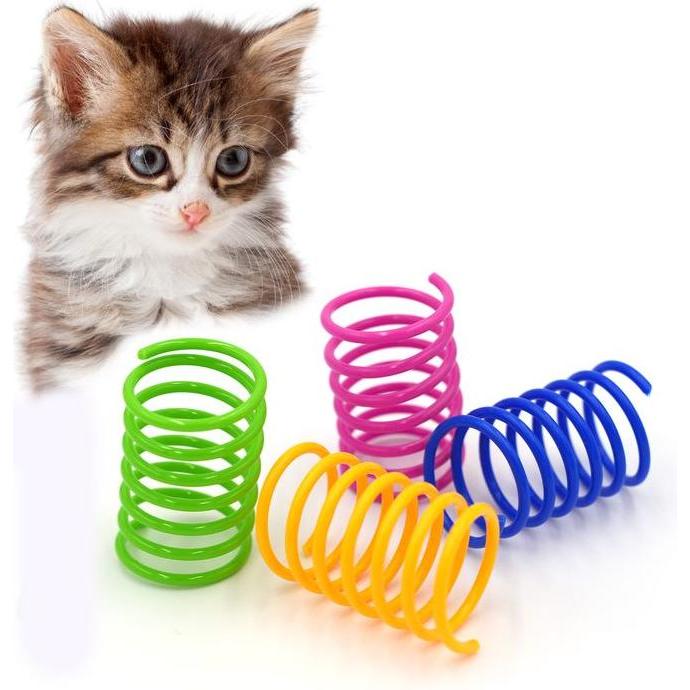Lot De 24 Jouets à Ressorts Pour Chat - 4 Couleurs Vives - ABS Incassable - Stimule L'activité Et L'instinct De Chasse