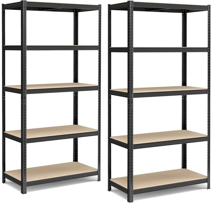 Songmics Schwerlastregale Stahlgestell Verstellbare Ablagen, 50 x 100 x 200 cm, Schwarz