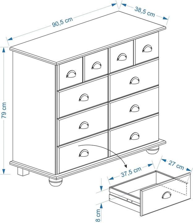 Actual product image IDIMEX Colmar (92 x 39 x 80 cm)