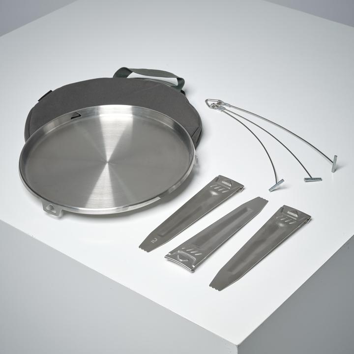 Image du produit Solognac Plaque de cuisson Plancha tripode acier inoxydable