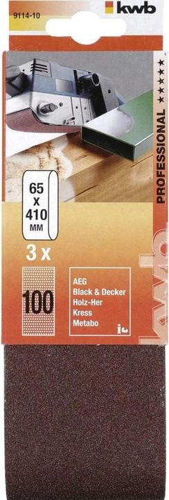 Image du produit kwb Bande abrasive 65X410 grain 100 (100)