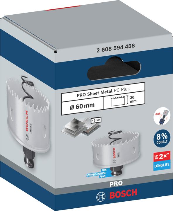 Immagine prodotto Bosch Professional Zubehör Sega a tazza PRO Sheet Metal PC Plus, 60 mm (60 millimetri)